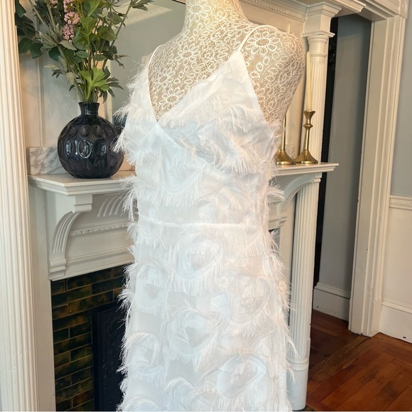 NWT ALL PRETTY GIRLS White Chaya Fringe Detail Maxi Dress Size Medium - Picture 8 of 13